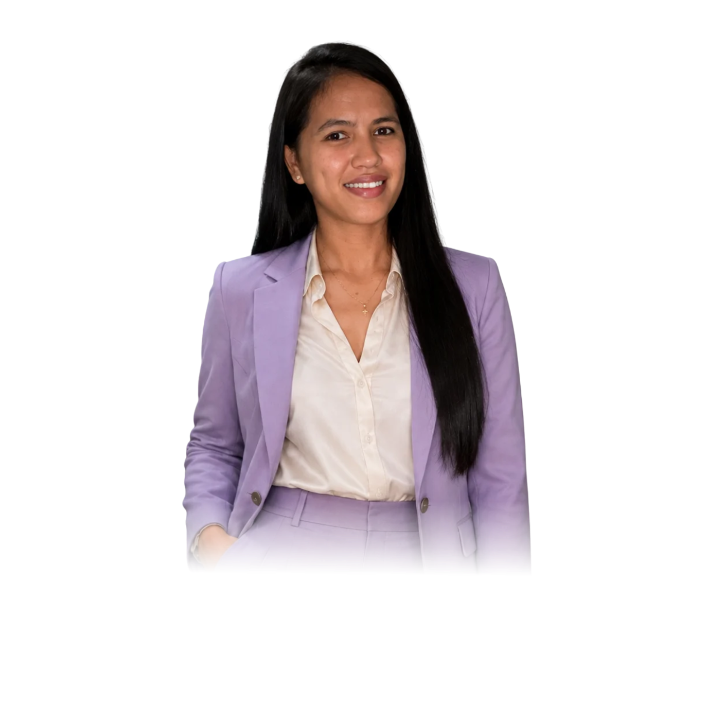 Freny in a lilac blazer